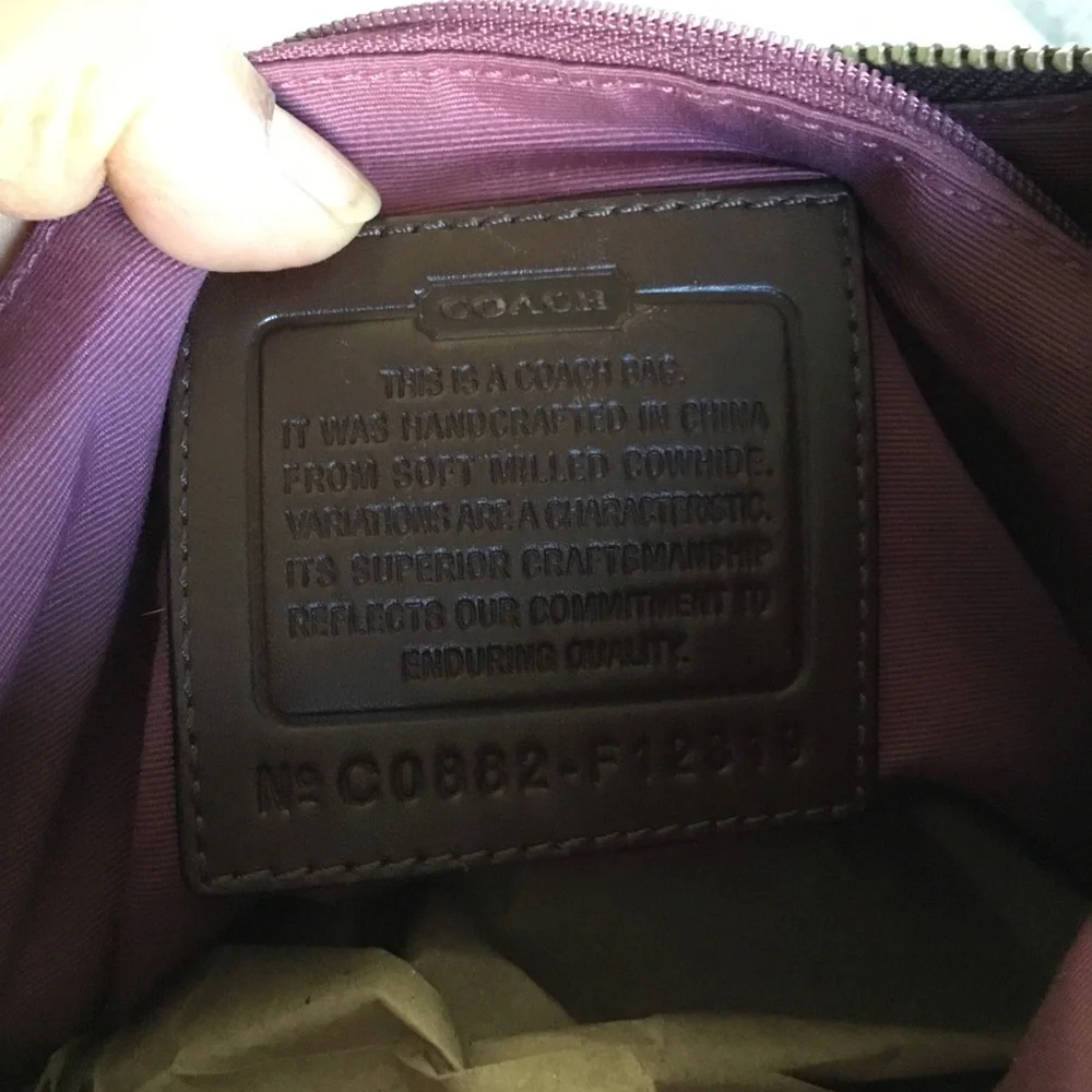 Coach Dark Brown Pebbled Leather Messenger Bag